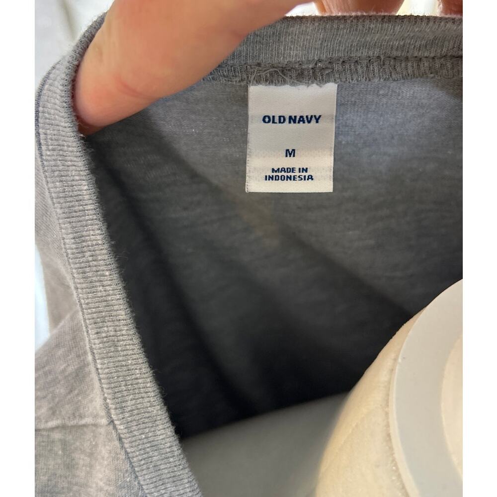 Old Navy Women's Size M Tall Gray Ruffle Sleeve Knee Length T-Shirt Dress #0291 - Picture 6 of 9